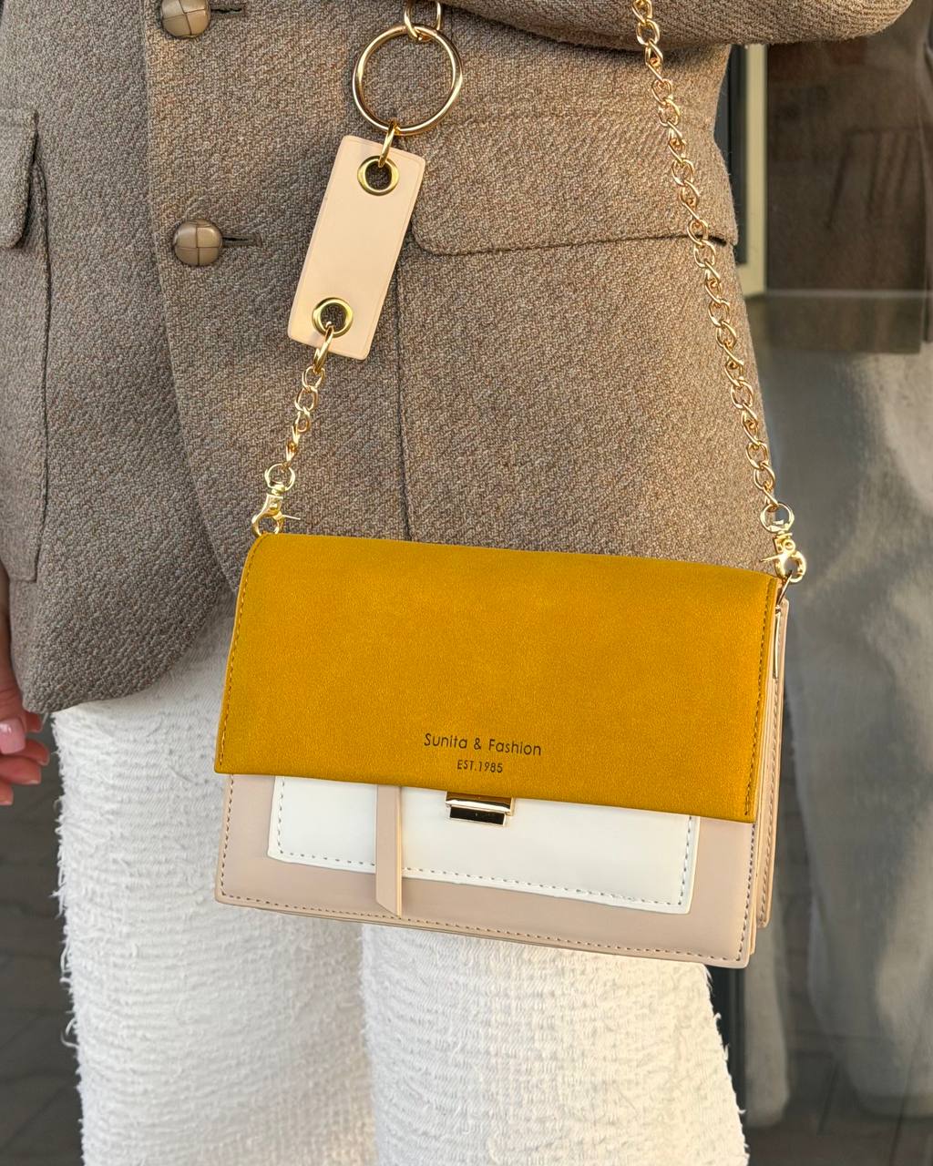 Сумка крос-боді Sahara Luxe — жовтий, фото 8