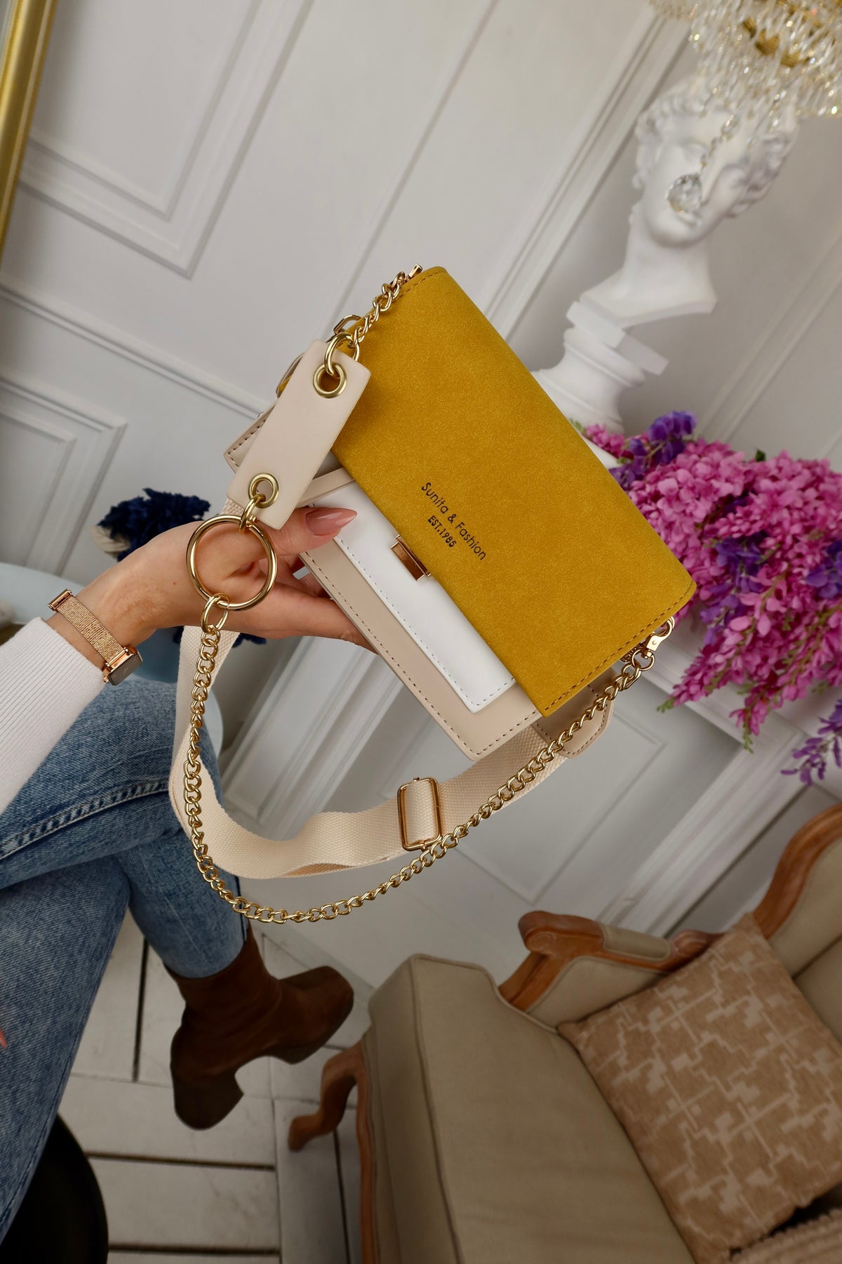 Сумка крос-боді Sahara Luxe — жовтий, фото 9