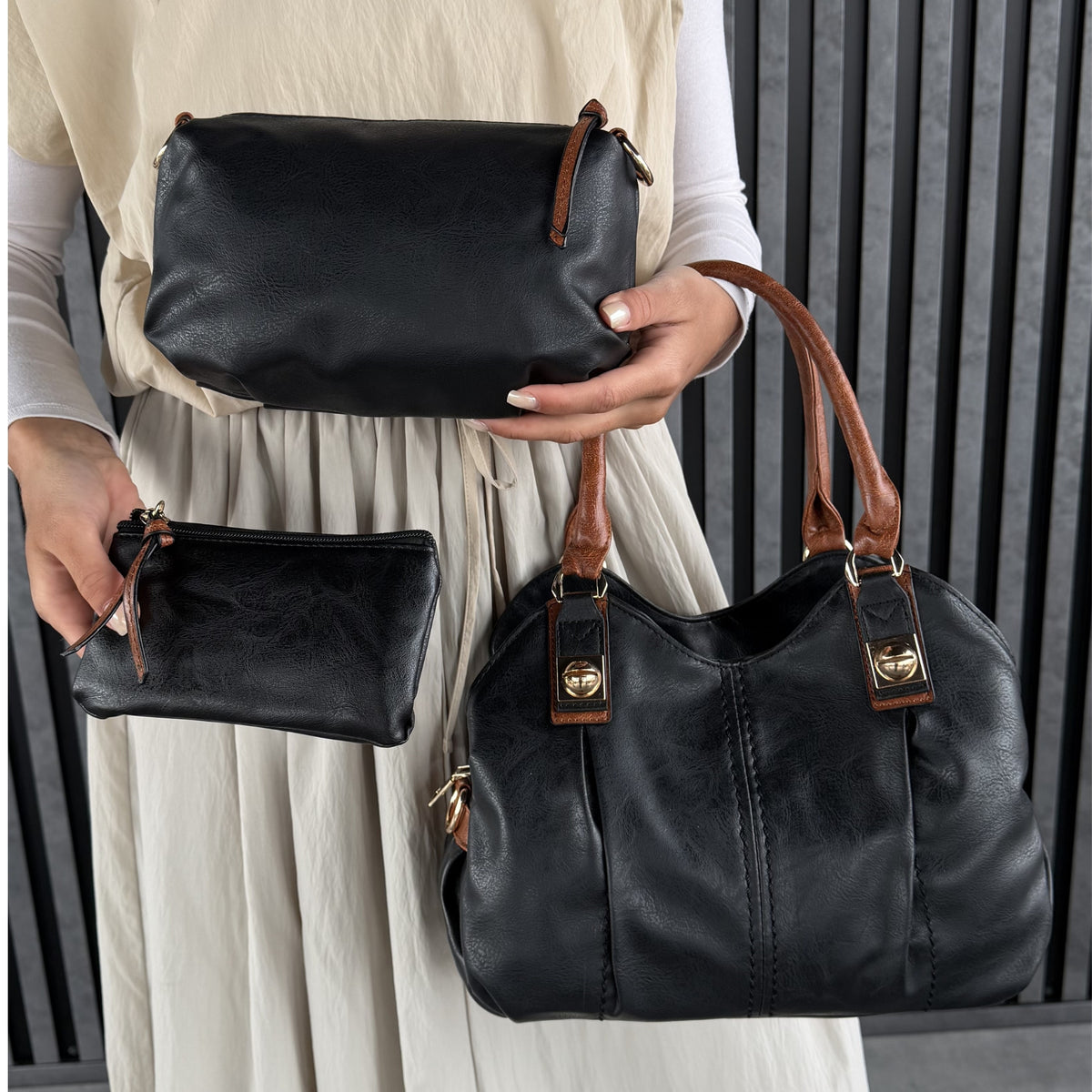Сумка крос-боді Velmora Set 4 in 1 — чорний, фото 2