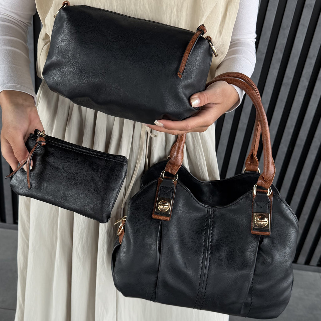 Сумка крос-боді Velmora Set 4 in 1 — чорний, фото 10