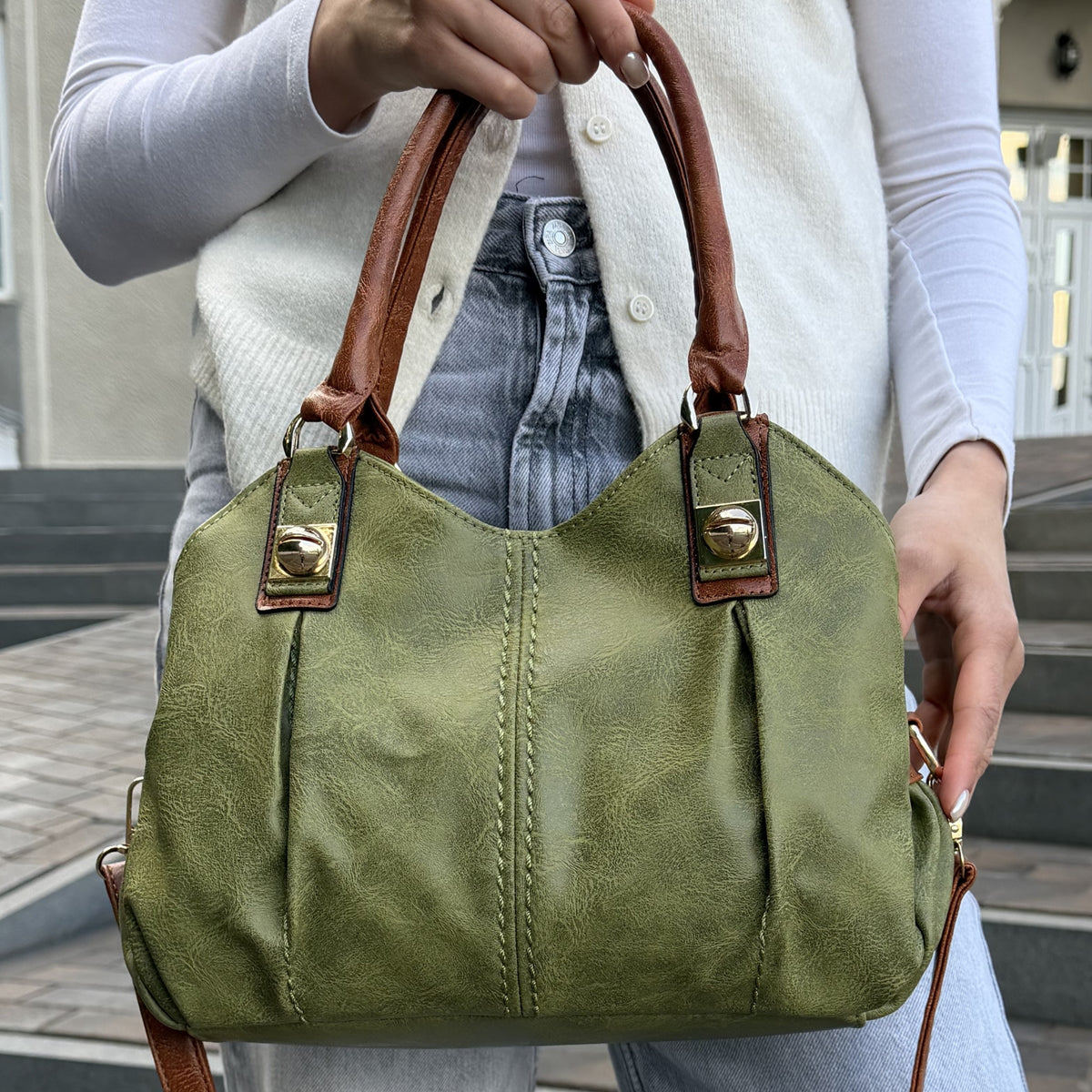 Сумка крос-боді Velmora Set 4 in 1 — зелений, фото 2