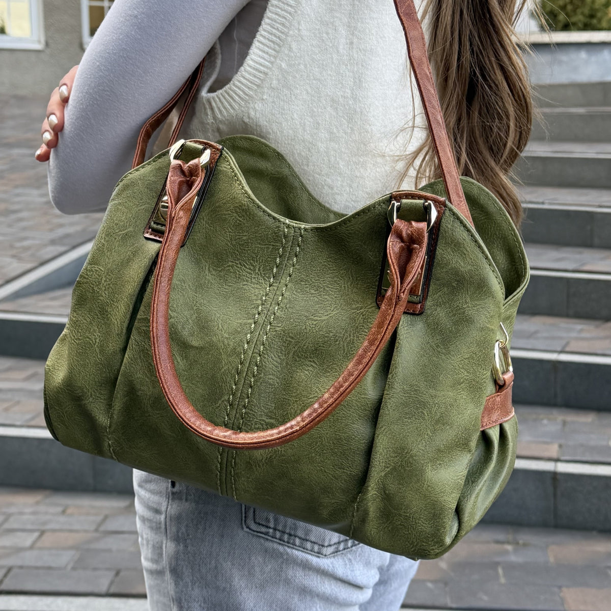 Сумка крос-боді Velmora Set 4 in 1 — зелений, фото 3
