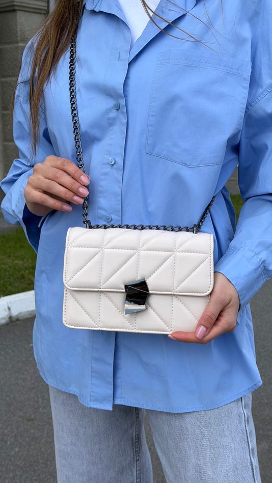 Сумочка женская кросс-боди в стиле La Karte, Numa, Белая 110060 фото