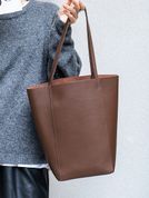 Женская сумка-шопер кожаная, Quiva Коричневая 110147-brown фото 2