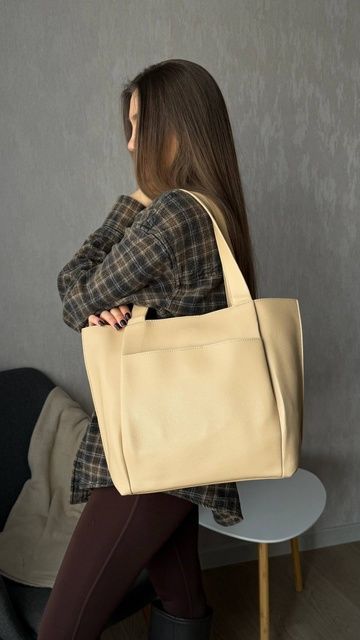 Жіноча містка сумка шопер, Starling, бежева 110202-beige фото