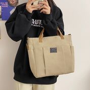 Женская сумка шопер из плотного конваса, Blackberry, бежевая 110203-beige фото 8