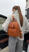 Жіночий шкіряний рюкзак преміум якості,Vilage, помаранчевий 110204-orange фото 1