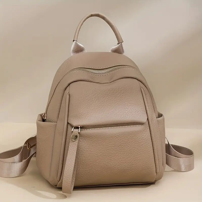Женский кожаный рюкзак из мягкой кожи, Fencill, бежевый 110175-beige фото
