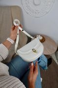 Стильна крос-боді сумка жіноча, Cliane, Біла 110098-white фото 2