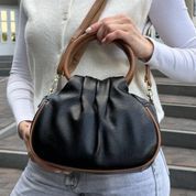 Сумка кожаная женская кроссбоди со стильным дизайном, черная, Greping 110208 фото 9