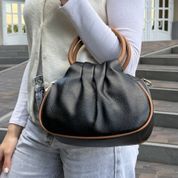 Сумка кожаная женская кроссбоди со стильным дизайном, черная, Greping 110208 фото 4