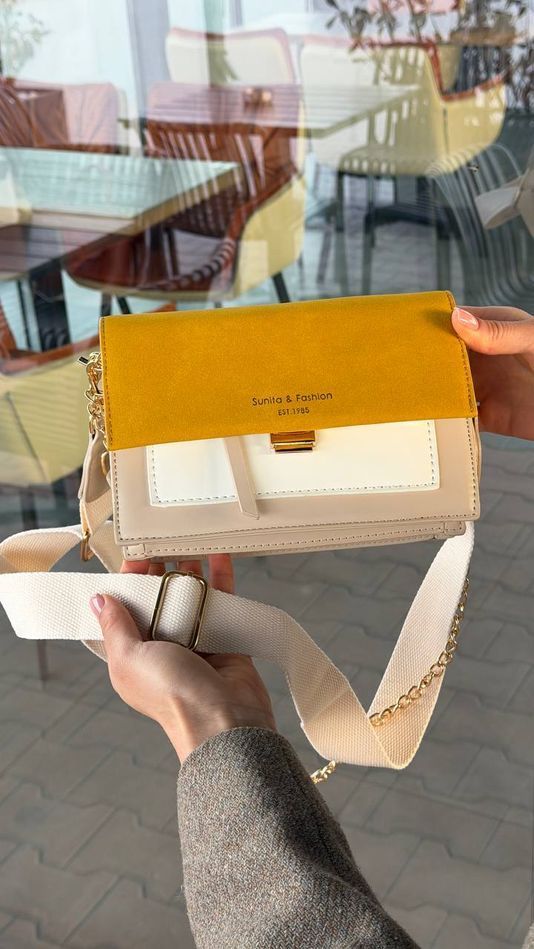 Сумка жіноча крос-боді, Sahara Luxe, Жовта 110004-yellow фото