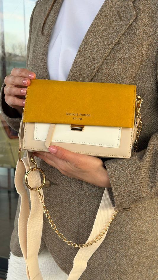 Сумка жіноча крос-боді, Sahara Luxe, Жовта 110004-yellow фото