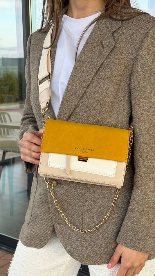 Сумка жіноча крос-боді, Sahara Luxe, Жовта 110004-yellow фото