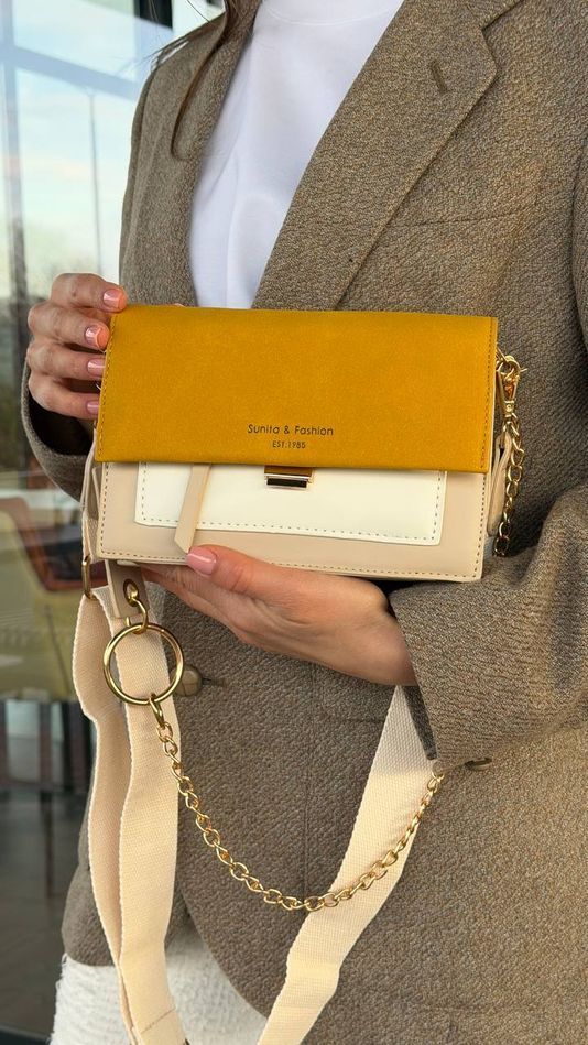 Сумка жіноча крос-боді, Sahara Luxe, Жовта 110004-yellow фото