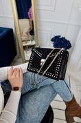 Сумка жіноча крос-боді з срібною фурнітурою, Milan Crystal, Чорна 110005 фото 4