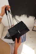 Крос-боді сумочка жіноча з бордовою підкладкою всередині, Zephyr, Чорна 110028 фото 5