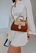 Крос-боді сумка жіноча, Darnelle коричнева з білим верхом 110119-brown-white фото 2