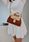 Крос-боді сумка жіноча, Darnelle коричнева з білим верхом 110119-brown-white фото 3