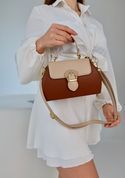 Крос-боді сумка жіноча, Darnelle коричнева з білим верхом 110119-brown-white фото 1