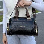 Женская объемная компактная сумка, черная, Faling 110209-black фото 1