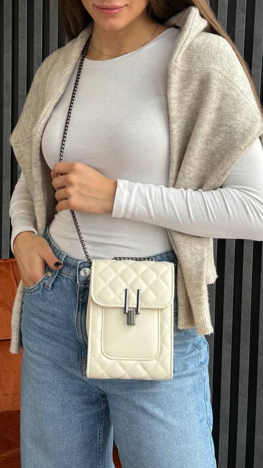 Кросс-боди сумка женская, Tavon Белая 110077-white фото