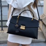 Женская кожаная сумка в лаконичном стиле, черная, Velora Minimal 110211-black фото 3
