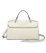 Женская кожаная сумка в лаконичном стиле, белая, Velora Minimal 110211-white фото 4