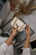 Стильна крос-боді жіноча сумочка середнього розміру, Ovellian, Бежева 110053-beige фото 13