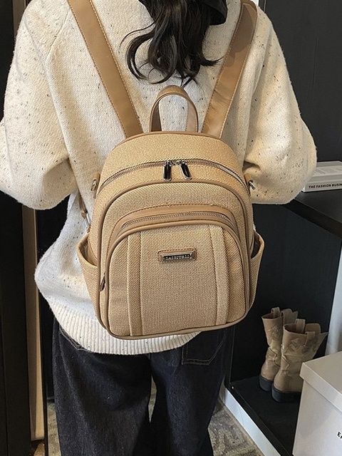 Женский рюкзак из фактурной ткани, Forex, бежевый 110182-beige фото