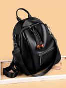 Женский кожаный рюкзак с трендовым дизайном, Molnins, черный 110197-black фото 3