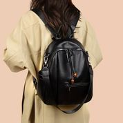Женский кожаный рюкзак с трендовым дизайном, Molnins, черный 110197-black фото 1