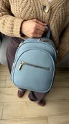 Классический кожаный рюкзак, Zilano, Голубой 110124-blue фото 8
