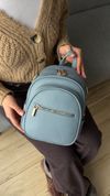 Классический кожаный рюкзак, Zilano, Голубой 110124-blue фото 6