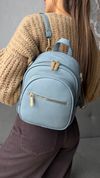 Классический кожаный рюкзак, Zilano, Голубой 110124-blue фото 1