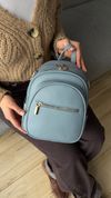 Классический кожаный рюкзак, Zilano, Голубой 110124-blue фото 5