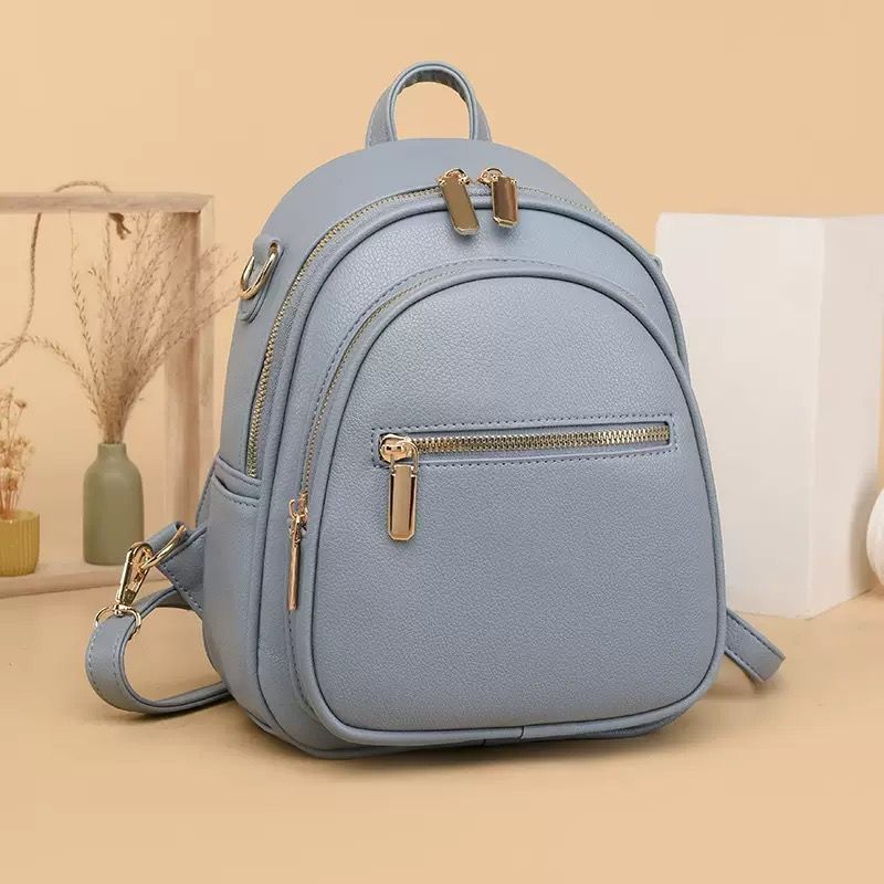 Классический кожаный рюкзак, Zilano, Голубой 110124-blue фото