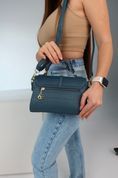 Сумка шкіряна жіноча крос-боді, Lorin Блакитна 110109-blue фото 12
