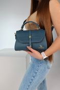 Сумка шкіряна жіноча крос-боді, Lorin Блакитна 110109-blue фото 6