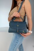 Сумка шкіряна жіноча крос-боді, Lorin Блакитна 110109-blue фото 11