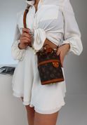 Сумка жіноча крос-боді з регульованим ремінцем, Mirella, коричнево-рижа 110129 фото 7
