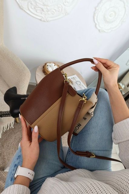 Сумка шкіряна жіноча крос-боді, Arion бежево-коричнева 110085-beige-brown фото