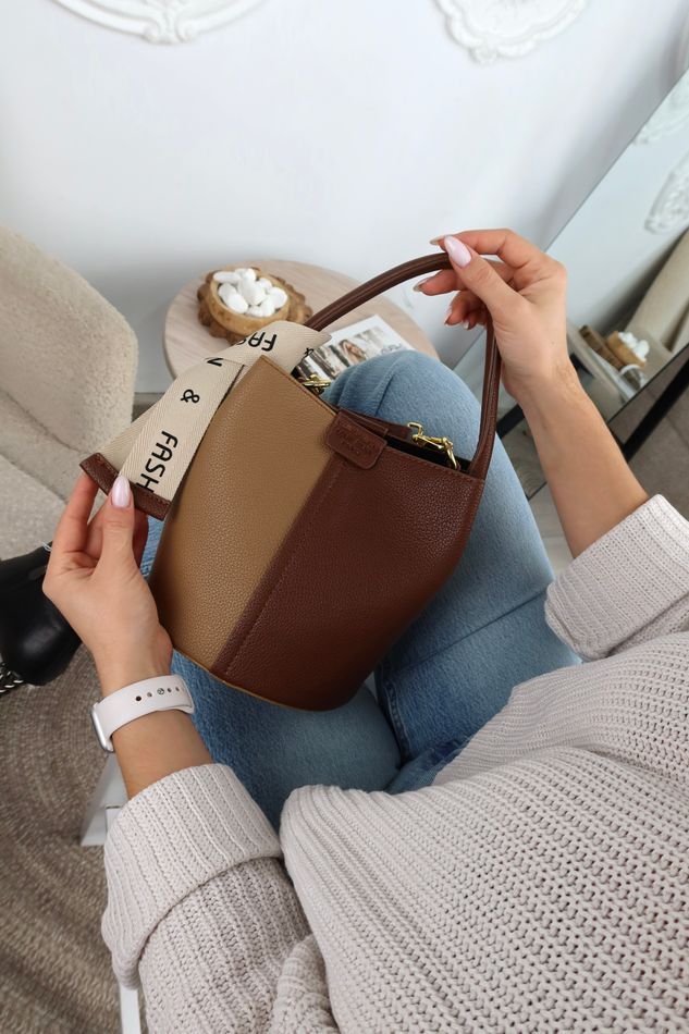 Сумка шкіряна жіноча крос-боді, Arion бежево-коричнева 110085-beige-brown фото