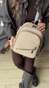 Жіночий рюкзак із щільної тканини, Flixins, бежевий 110187-beige фото 6